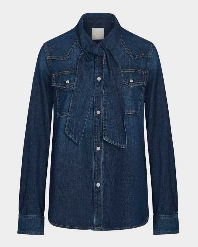 Ranchers Daughter Denim Tie-Neck Shirt